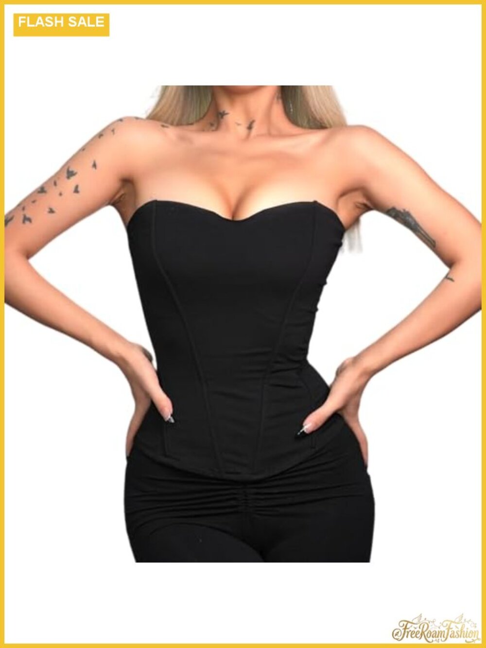 Women's Off Shoulder Steel Boned Overbust Corset Bustier Top Zipper